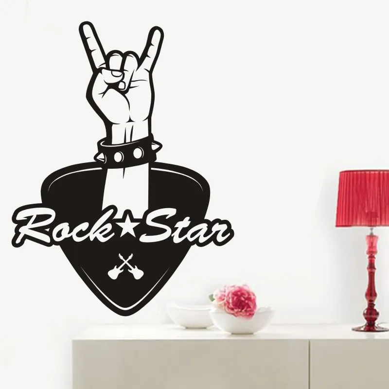 Music Rock Star Wall Sticker Decor Kids Room Home Decoration Posters Vinyl Music Rock Hand Car Decal
