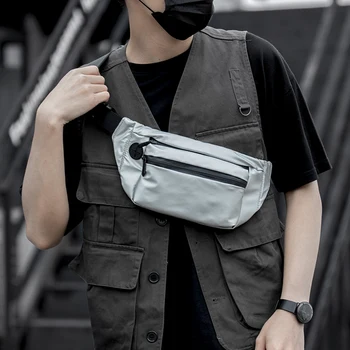 

Fashion mini fanny pack for Unisex men Portable convenient USB waist pack Travel multifunctional waterproof phone chest belt bag
