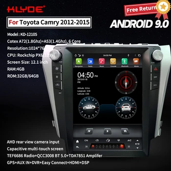 

Klyde For Toyota Camry 2012-2015 Tesla Style Screen Head Unit Car Radio GPS Navigation Android 9 Recorder Multimedia Player