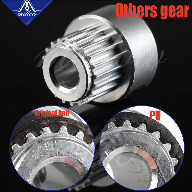 Mellow 3D Printer GT2 Open Timing Belt Pulley 20 teeth Bore 5mm for Width 6mm/9mm/10mm/12mm GT2 synchronous belt 2GT 20teeth 20T