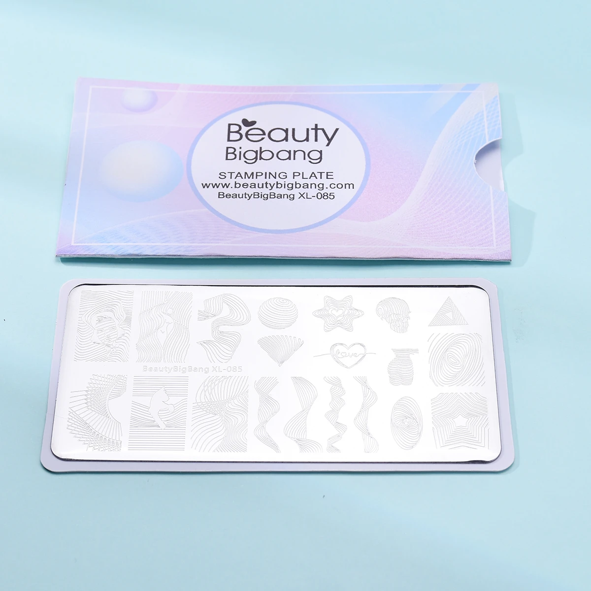 Beautybigbang аксессуары для дизайна ногтей штамповочные пластины полосатые линии волна сердце геометрическое изображение форма для ногтей штамповка шаблон XL-085