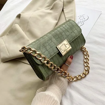 

Retro small bag, new fashion female bag, wild chain, one-shoulder baguette, underarm bag, small square bag