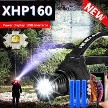 

750000 Lumen XHP160 LED Headlamp Flashlight USB Rechargeable Head Lamp 18650 Zoom Waterproof Head Torch XHP90.2 Portable lantern