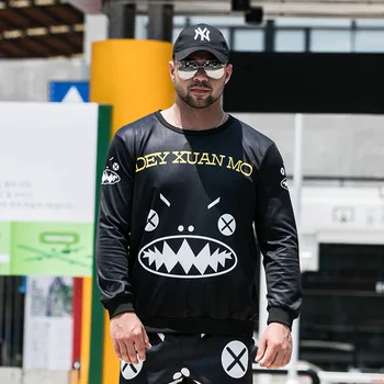 

Plus size men's Sweatshirt new sports loose increase fat trendy shirt