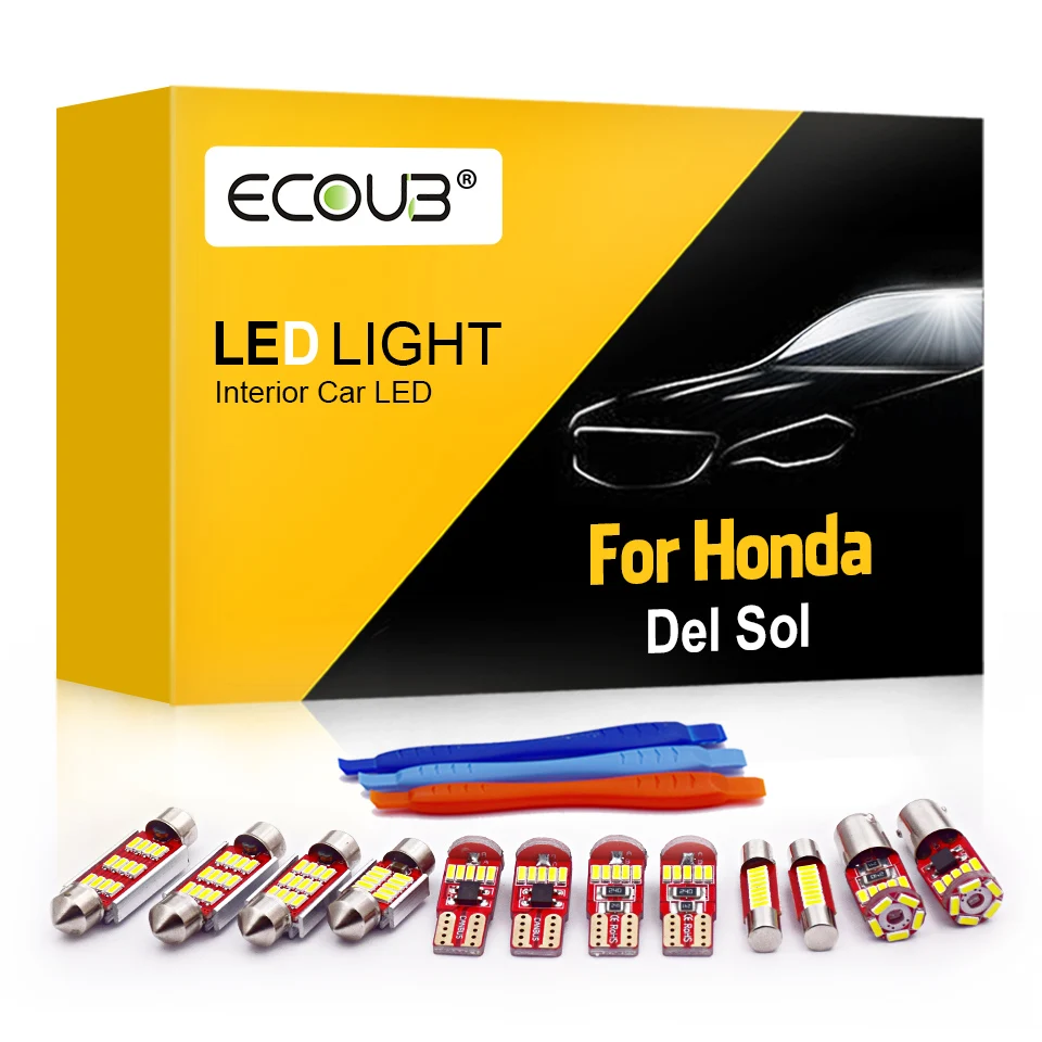 

7Pcs LED Interior Light Bulbs Kit for Honda Del Sol 1992-1998 Dome Map Indoor Trunk Light Canbus Car LED Lamp Package Upgrade