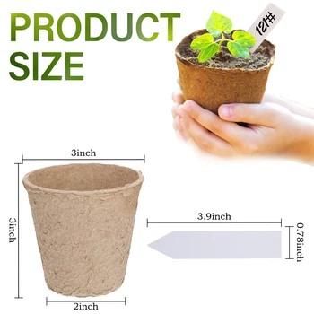 

20pcs Paper Pot Starters Seedling Herb Seed Nursery Cup Kit With Plant Tags Organic Biodegradable Eco-Friendly Home Cultivation