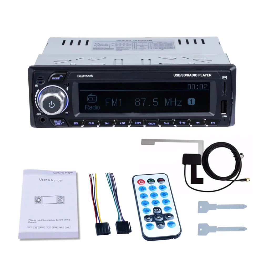 DAB+ авторадио 1 Din автомобильный Радио RDS Handsfree MP3/SD/MMC dab+ FM ЖК-экран с USB цифровым аудио indash автомобильная стереосистема Bluetooth TF карта - Цвет: car radio only