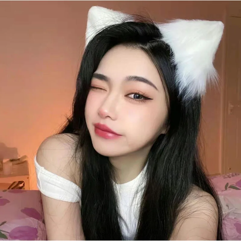 Lolita ears fur ears gray white black stereo simulation cute cat ears animal ears