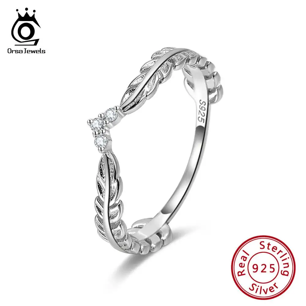 ORSA JEWELS подлинное серебро 925 пробы кольца для женщин оливковый венок форма