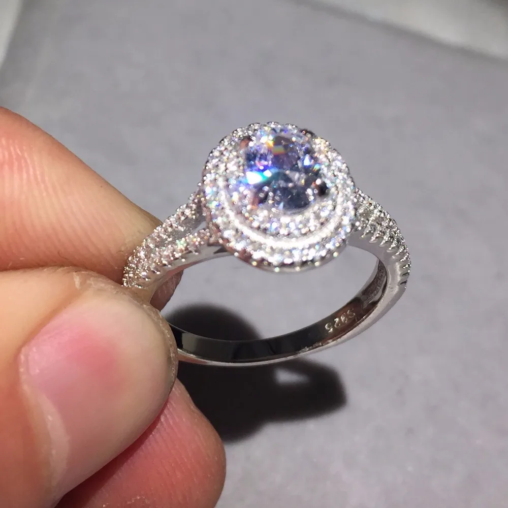 Женское кольцо из серебра 925 пробы с бриллиантами|diamond jewelry|cushion cut engagementjewelry wedding