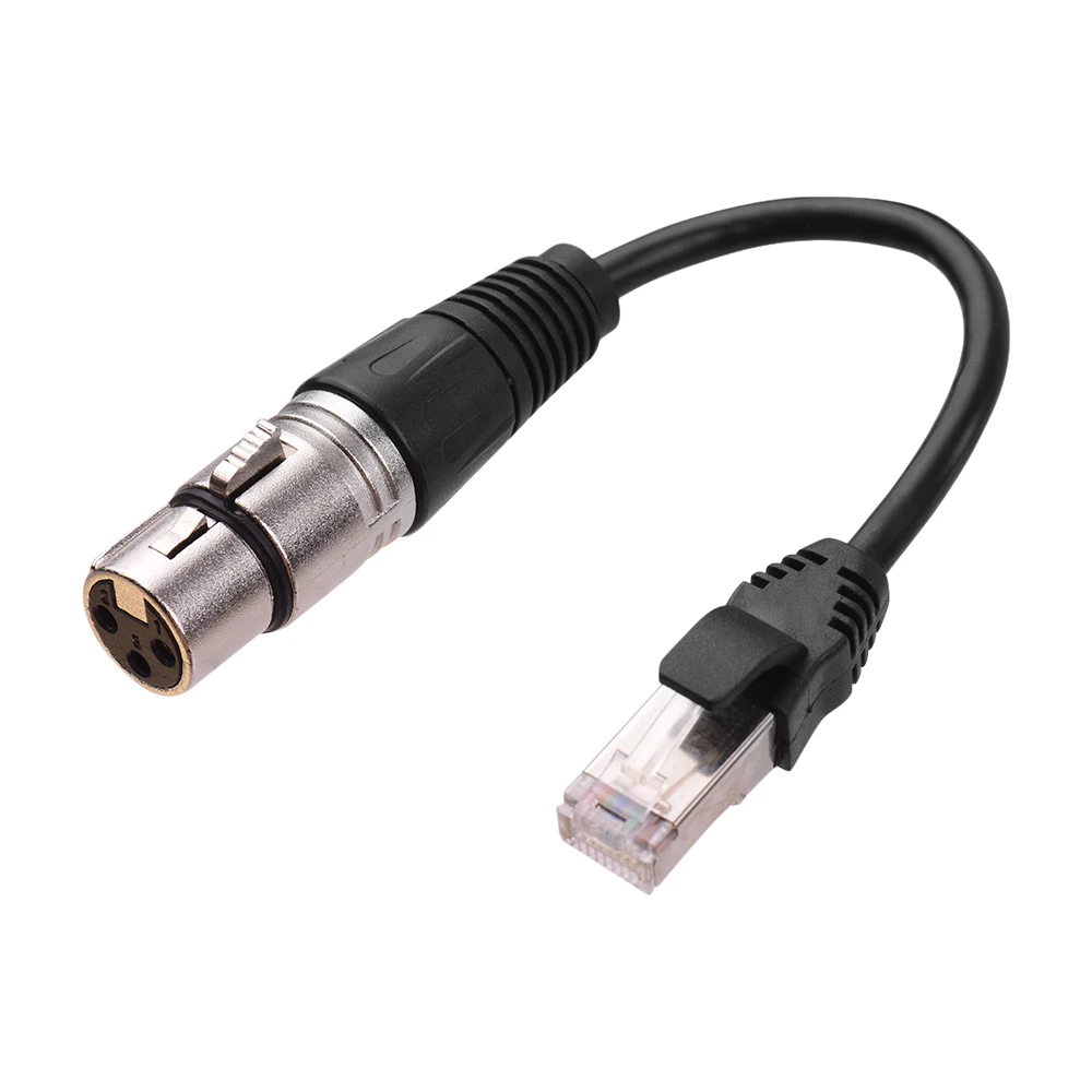 RJ45 мужской сетевой разъем для 3-Pin Mini XLR Женский удлинитель DMX512 кабель для сцен и студий кабели провода серебро/черный Цвета