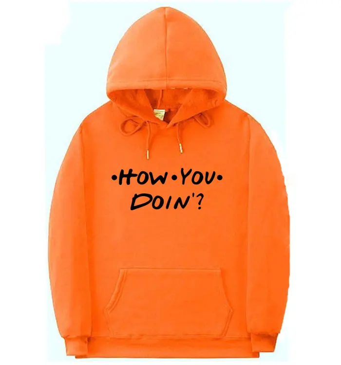 Orange MS311 Модные мужские и женские толстовки HOW YOU DOIN, толстовка с принтом homme Friends, худи, черный, розовый, оранжевый, белый, уличная одежда, пуловер - Цвет: Orange MS311