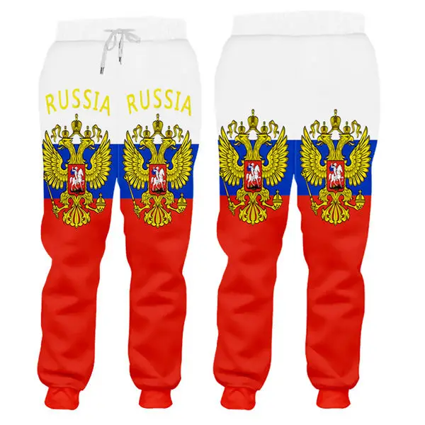 russian pants 01 Мужские/женские русские спортивные штаны красные 3d орел Россия флаг печати джоггеры брюки унисекс повседневные спортивные брюки на шнурке на заказ S-6XL - Цвет: russian pants 01