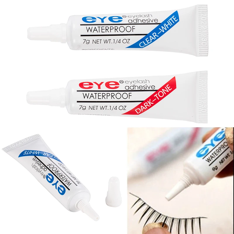 1PC False Eyelash Glue Waterproof Eye Lash Cosmetic Tools Colle Faux Cil False Eyelashes Makeup Adhesive Clear white Dark black