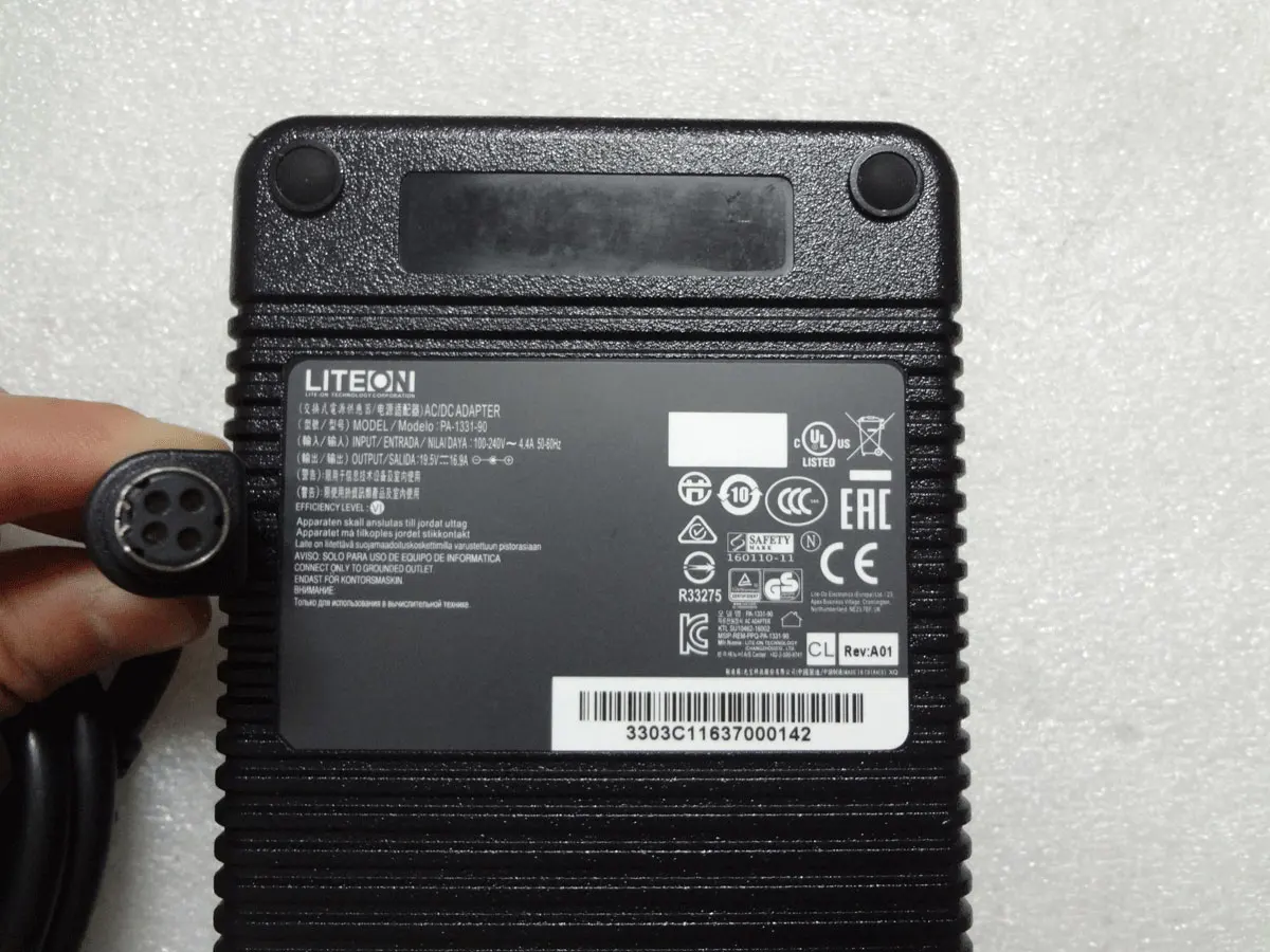 

NEW OEM LITEON 19.5V 16.9A 4DIN 330W AC Adapter PA-1331-90 for Clevo P775TM1-G RTX2070 Gaming Laptop Original
