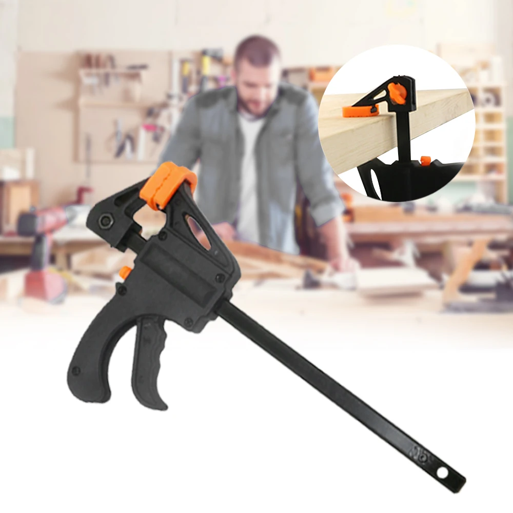 

4 Inch Clip Ratchet Quick Release Woodworking F Clamp Clip Speed Squeeze DIY Hand Tools Carpenter Tool Hard Grip Gadget Bar