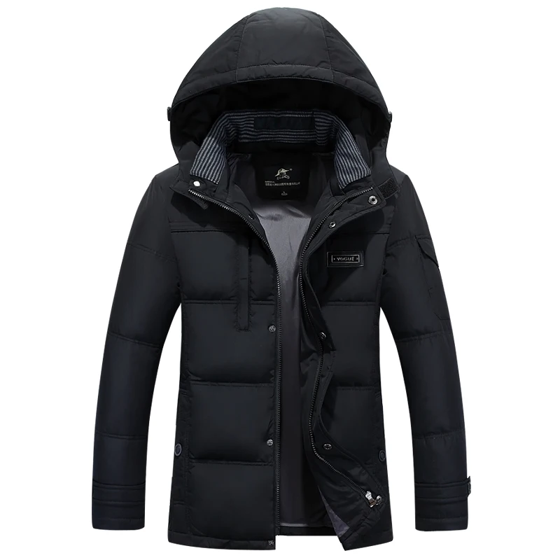

Красивая зимняя мужская куртка на утином пуху, толстая Водонепроницаемая Мужская парка с капюшоном, мужские зимние куртки, зимняя парка стандартной длины, пальто