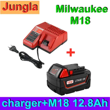 

New 18V 12800mAh Replacemet Lithium ion 12.8Ah Battery for Milwaukee Xc M18 M18B Cordless Tools Batteries+Charger