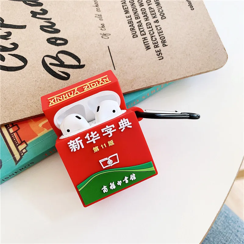 Для AirPod 2 Чехол 3D Оксфорд Dctionary мультфильм мягкий силиконовый беспроводной кожухи головных телефонов для Apple Airpods чехол милый чехол Funda