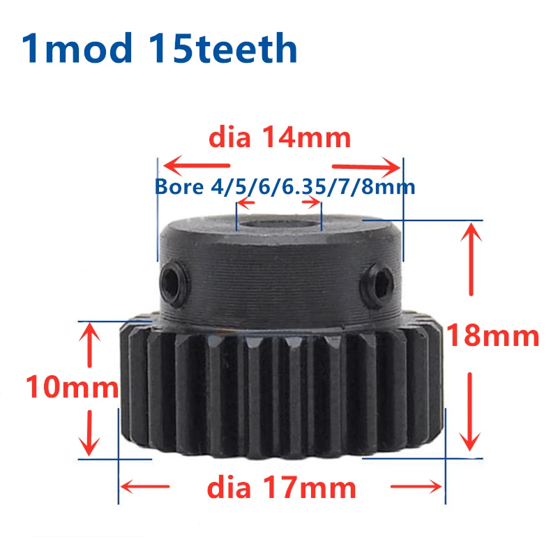 1unit 1Mod 1 Modulus 45# steel 10*10*500mm Gear Rack + 1unit 1Mod 17teeth 15teeth 45 steel pinion Gear Metal Gear motor gear transmission gear electric bike gear cassette deck tape gear electric chain saw gear stainless steel drive rack