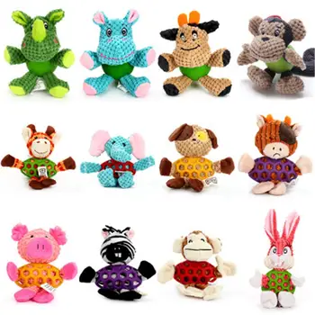 

Pet Toys Plush Fabric Dog Toys Puppy Chew Squeak Interactive Cartoon Animals Toy Plush Squirrel Bird Shape Bite Toys