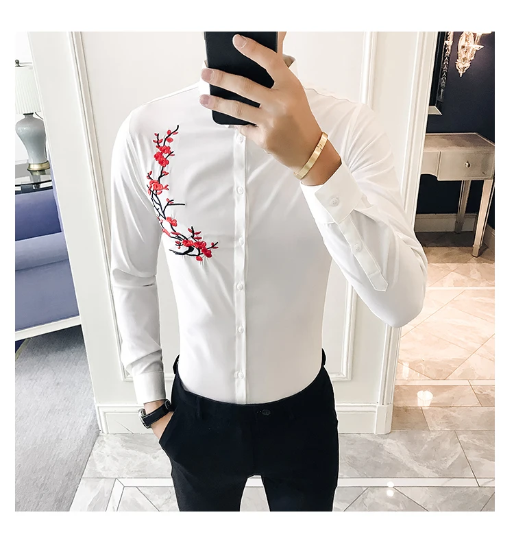 Рубашка барокко с кисточками Мужская Camicia Barocco Мужская Клубная одежда мужские рубашки черная Camisa Social белая свободная одежда рубашки Весна