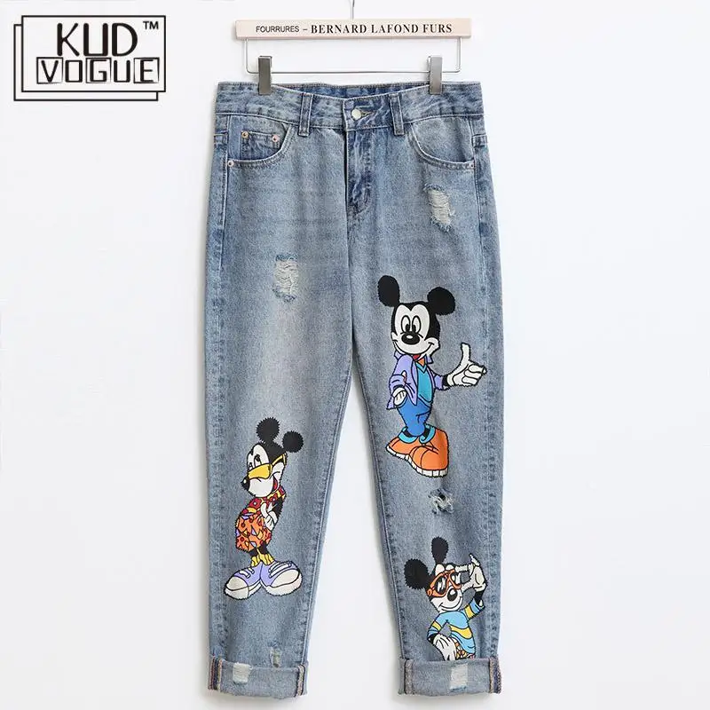 2020 Jeans Women Casual Denim High Waist Ankle-Length Boyfriend Pants Women Print Pants Casual Harem Pants Female Plus Size 5XL 2020 Jeans Women Casual Denim High Waist Ankle-Length Boyfriend Pants Women Print Pants Casual Harem Pants Female Plus Size 5XL