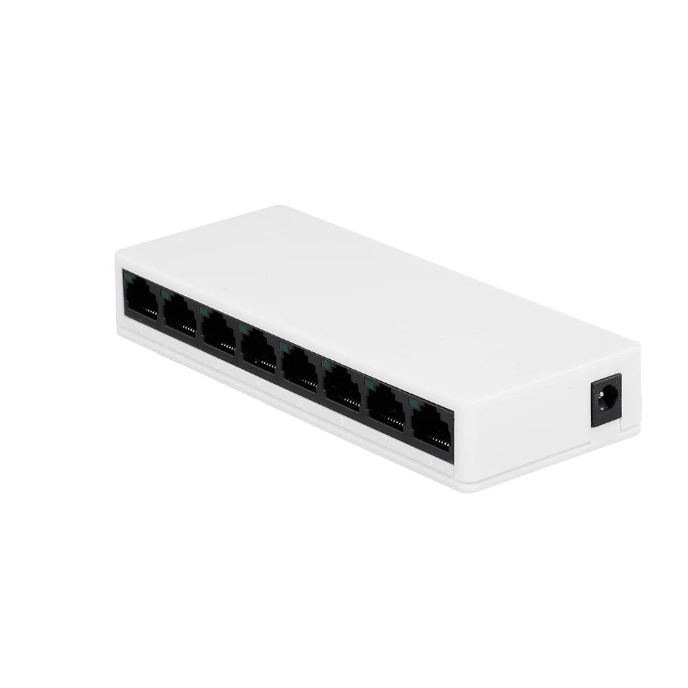SW08 8 портовый коммутатор Gigabit 10/100 Мбит/с сетевой Ethernet сплиттер домашний офис