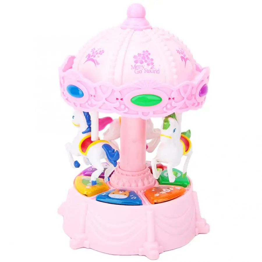 Merry-go-round music boxes Geometric Music baby room decoration Gifts Unisex Wooden Christmas Horse Carousel Box home decor
