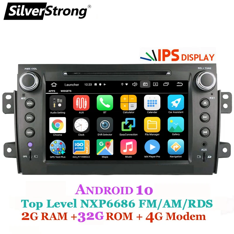 SilverStrong 2Din Android10.0 автомобильный DVD для SUZUKI SX4 Mp3 аудио FIAT Sedici навигация GPS Suzuki стерео