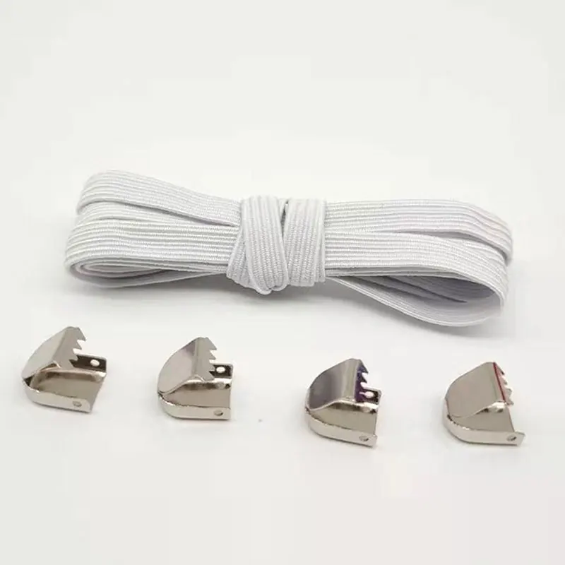 Белый Новые 1 пара шнурков эластичные шнурки без шнурков для обуви для детей и взрослых плоские кроссовки шнурки металлические шнурки с быстрым замком шнурки Аксессуары для обуви - Цвет: Белый