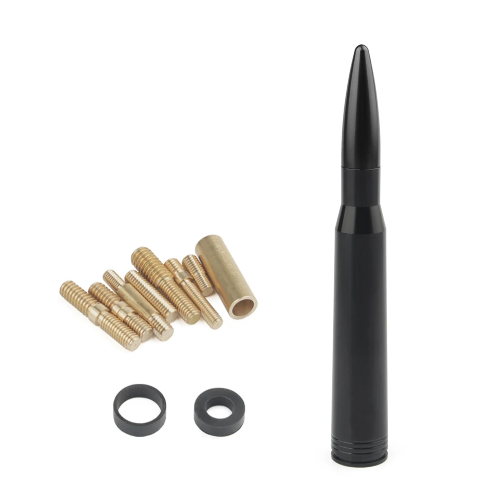50 Cal Калибр Пуля снаряд алюминиевая короткая антенна комплект внедорожник Жесткий анодированный NR-shipping - Цвет: as shon