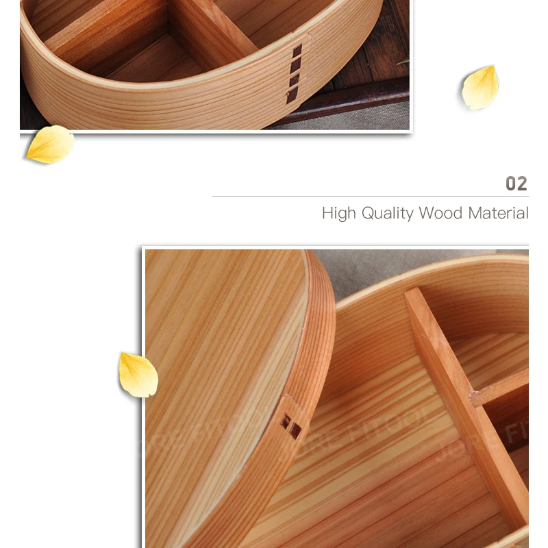 Экологичный Деревянный Ланчбокс Модный японский деревянный Bento Box переносной пищевой контейнер для детей