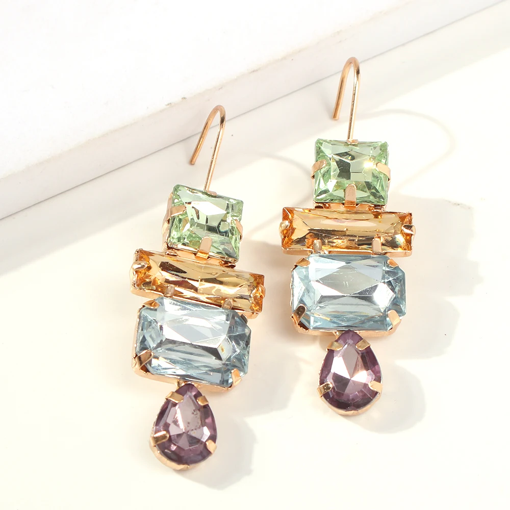 

ZA 2019 New Geometric Za Drop Long Earrings for Women Brand Designs Handmade Bohemian Wedding Dangle Earrings Party Jewelry