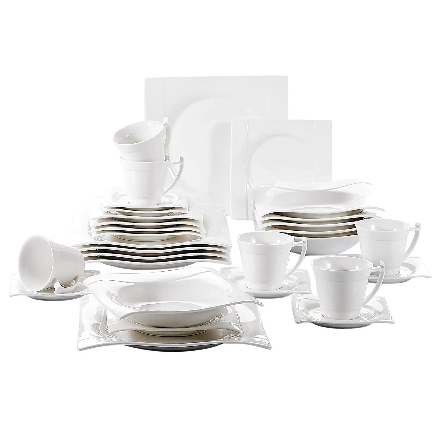 Vancasso 30 шт. белый фарфор Dinnerplate набор в комплекте 6 шт чашки/блюдца/обеденные