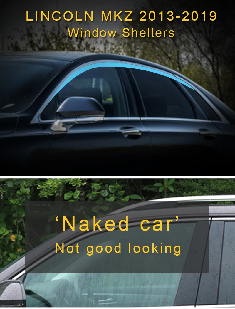 Для LINCOLN MKZ 2013- окна автомобиля солнце дождь тени козырьки щиток Shelter Защитная крышка отделка рамка наклейка