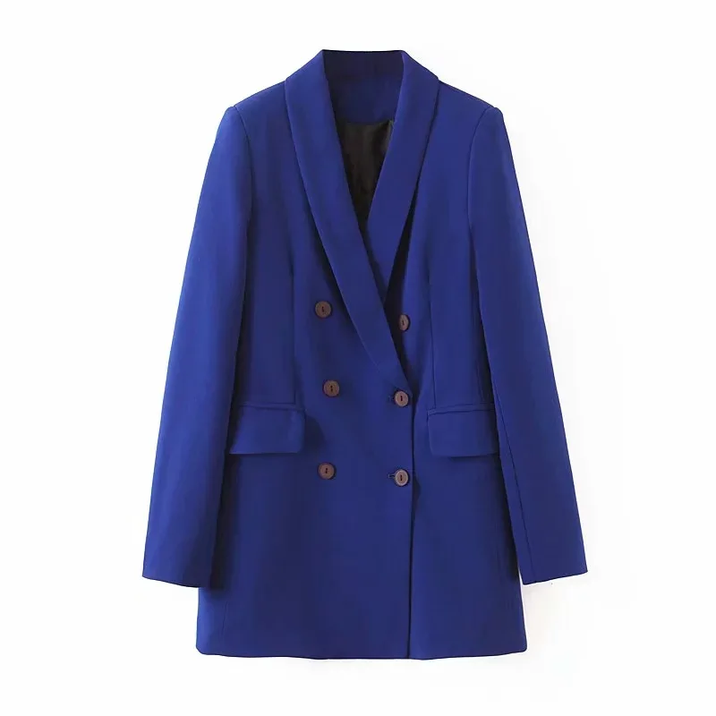 Xl-2191 WOMEN'S Dress New Products Blue Double Breasted Suit Jacket