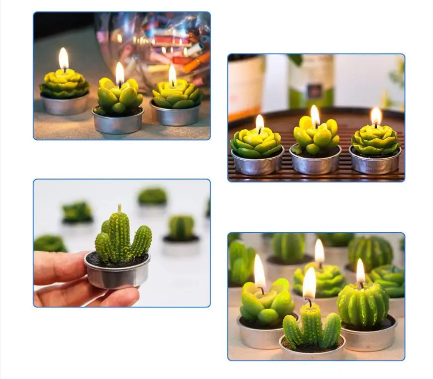Quail 12pcs Smokeless Scented Candle,Home Decor Candle,Succulent Plants Cactus Candle,Wedding Candle,Birthday Candle