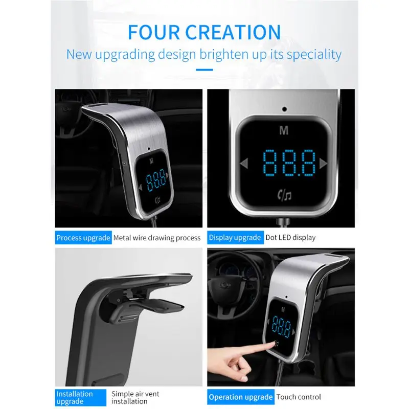 BC39 Bluetooth FM передатчики автомобильный беспроводной радио адаптер AUX MP3 плеер Hands-free FM модулятор двойной USB зарядное устройство FM передатчики