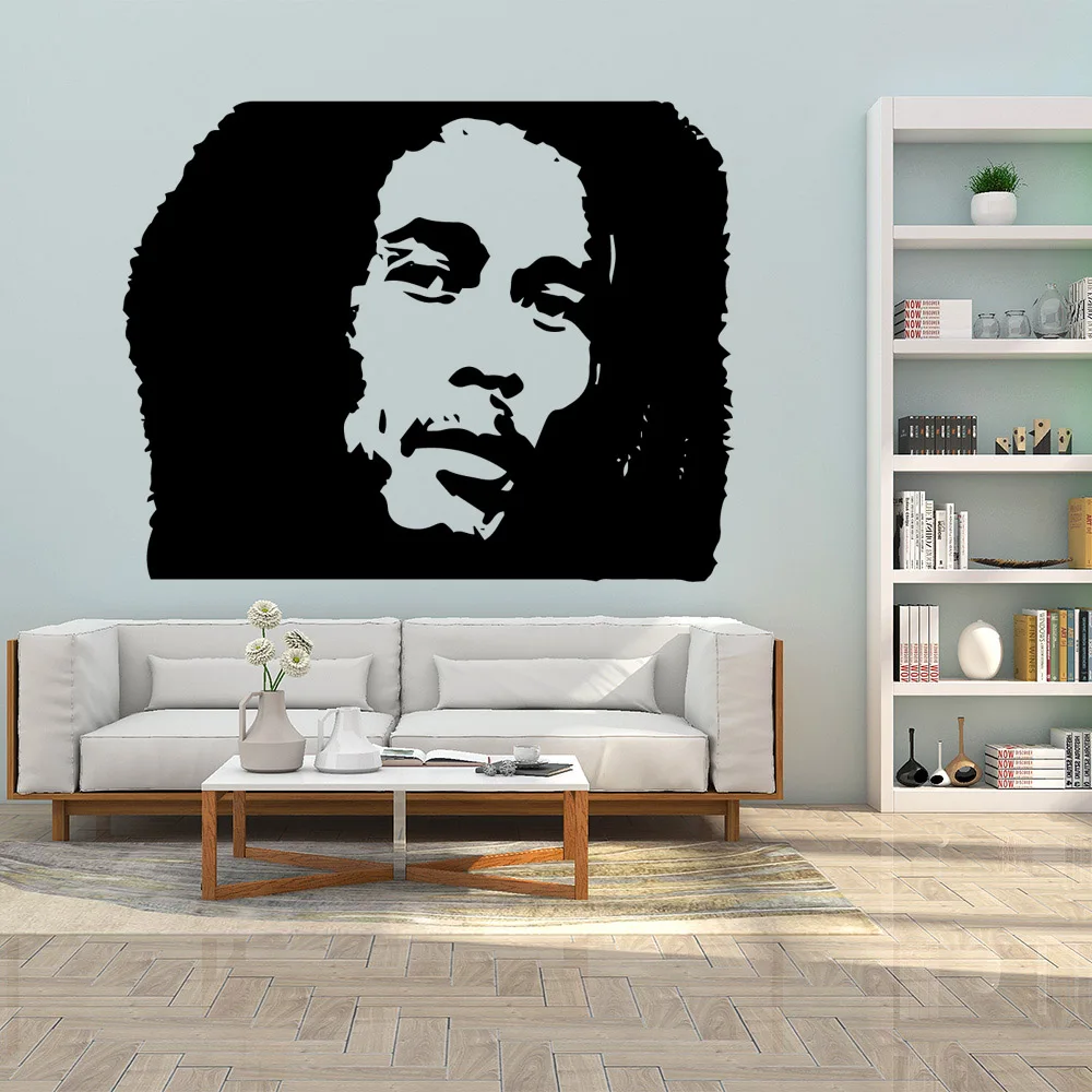 Colorful Soul Music Singer Bob Marley Removable Art Vinyl Wall Stickers For Kids Rooms Waterproof Wall Art Decal