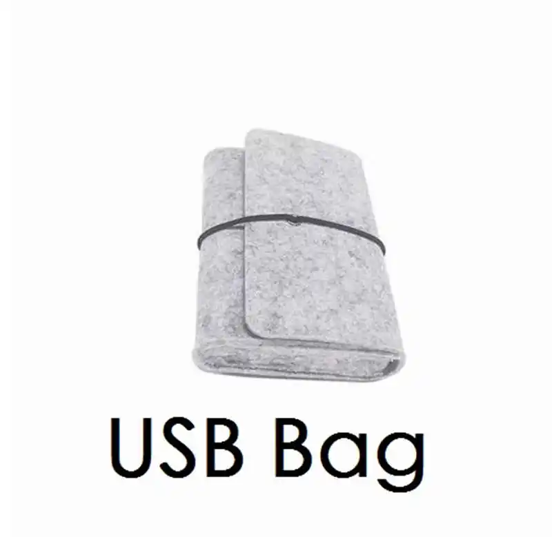 Grey USB Bag Мягкий шерстяной войлок для MacBook Pro 13 15 retina 12 чехол для ноутбука Mac book Air Pro retina 11 12 13 15 рукав для ноутбука - Цвет: Grey USB Bag