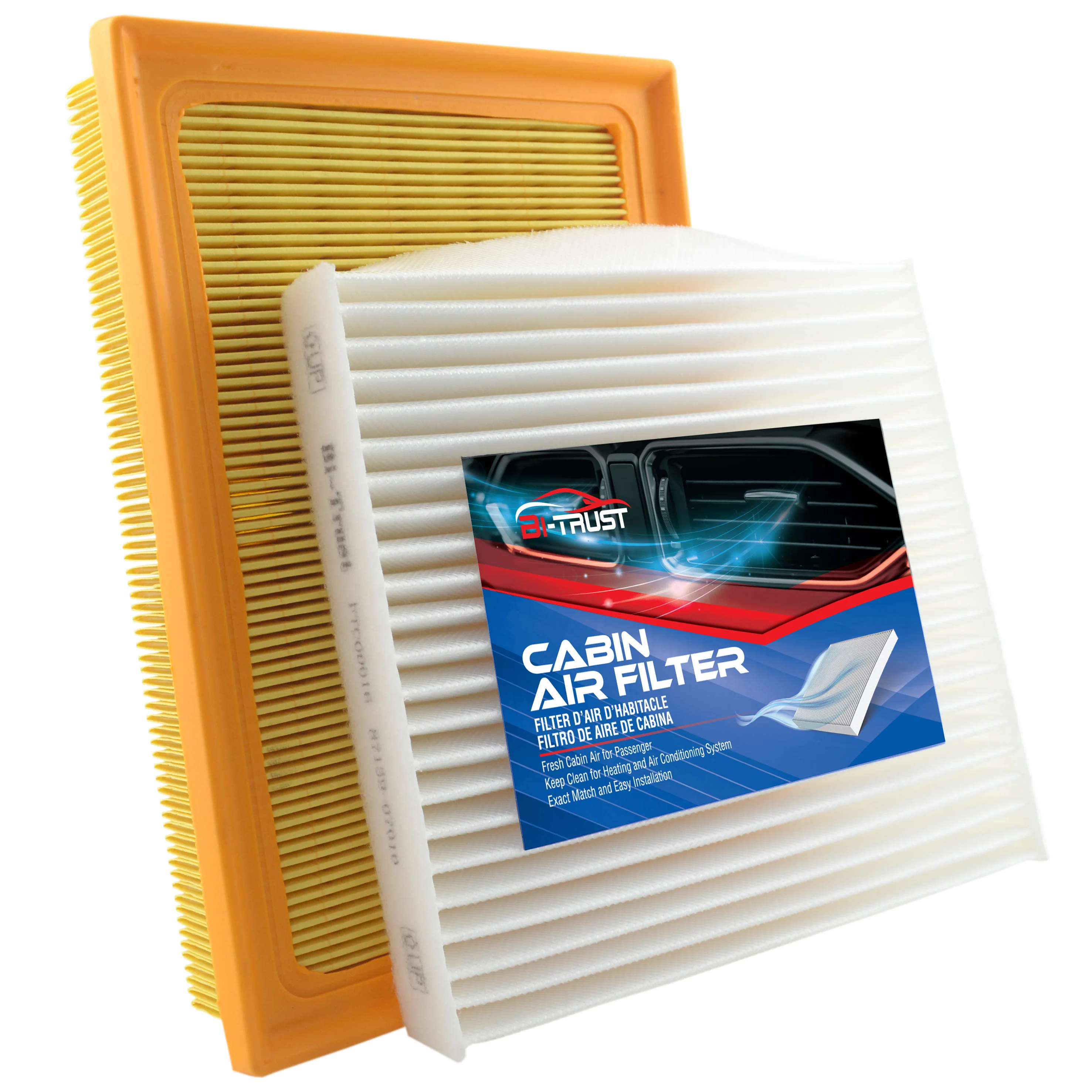 

Bi-Trust Engine & Cabin Air Filter for Toyota Highlander 2017-2019 V6 3.5L Electric/Gas CA12378,17801-0P090