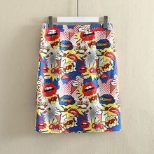 Персонализированная хипстерская юбка с принтом губ