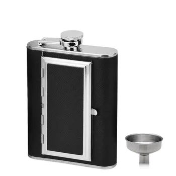 

5oz/6oz High Quality Cigarette Case Stainless Steel Hip Flask Alcohol Flagon Whiskey Wine Bottle Travel Drinkware For Gifts