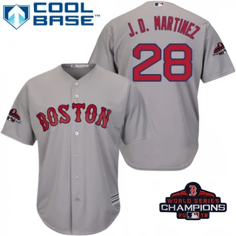 Молодежные Дети Boston J. D. Martinez Red Sox Scarlet команда чемпионов мира с логотипом игрока красные майки - Цвет: men