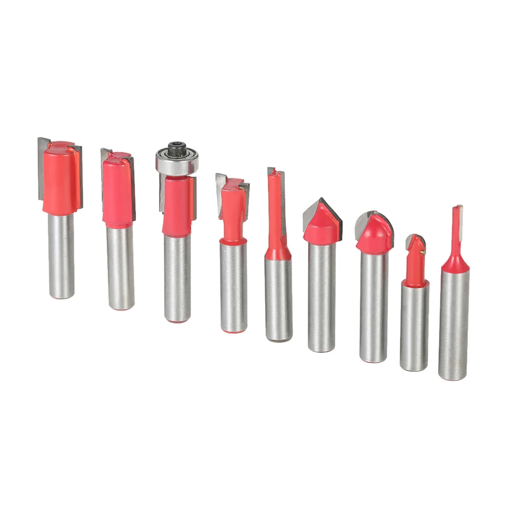 15pcs Milling Cutter Router Bit Set Carbide Shank Mill Woodworking Trimming Engraving Carving Cutting Tool Milling Cutter