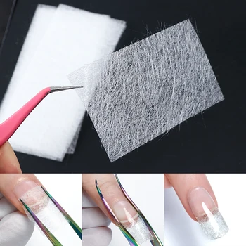 

10pcs Fiberglass Nail Extension for UV Gel Building Non-Woven Silks Nail Forms French Acrylic Tips Manicure Accessories SA1507