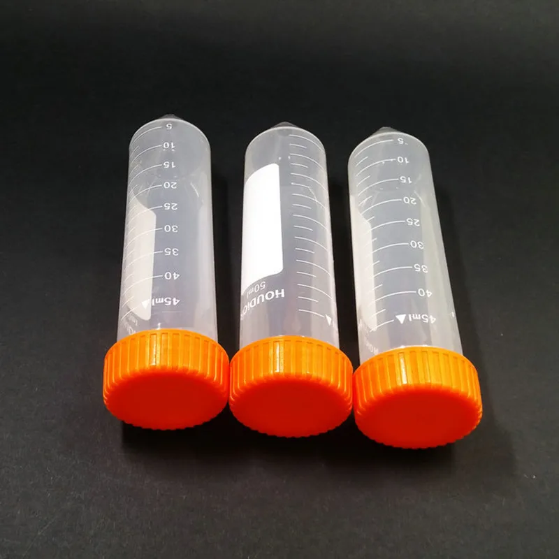 50ml 50Pcs/Lot Microcentrifuge Centrifuge Tubes With V-shape Screw Cap Plastic Centrifuge Tube Test Sample Vials