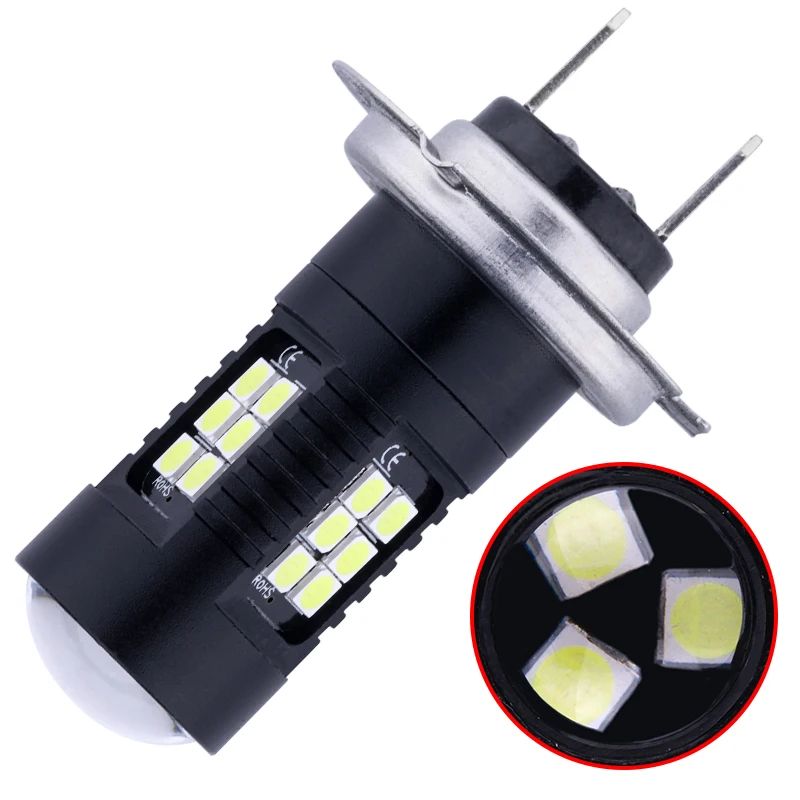 2 шт. H7 3030 светодиодный противотуманный фонарь автомобильные ходовые огни 21SMD чипы светодиодный фары дальнего света для авто 12 в 6000 К белые лампочки высокой мощности