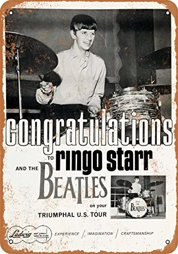 Metal Sign - 1964 Ringo Star Ludwig Vintage Look Wall Decor for Cafe Bar Pub Home Beer Decoration Crafts | Дом и сад